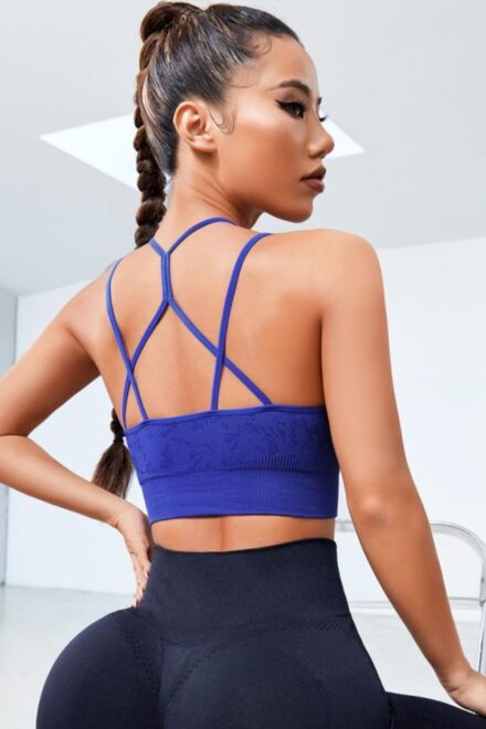 Custom Strappy Scoop Neck Sports Bra - Image 2