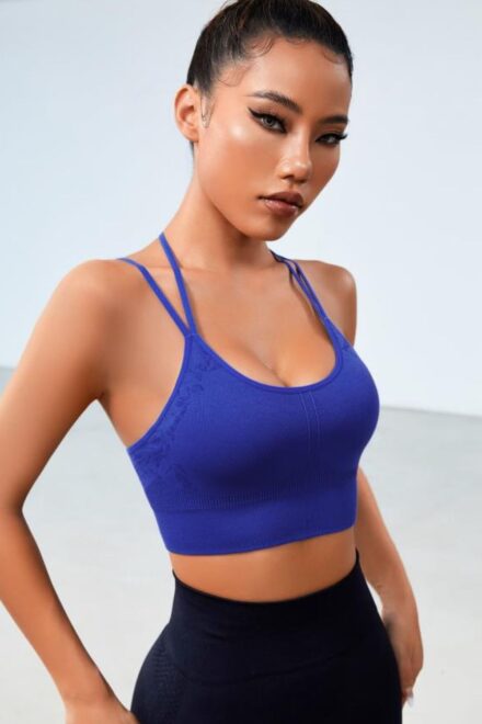 Custom Strappy Scoop Neck Sports Bra - Image 3